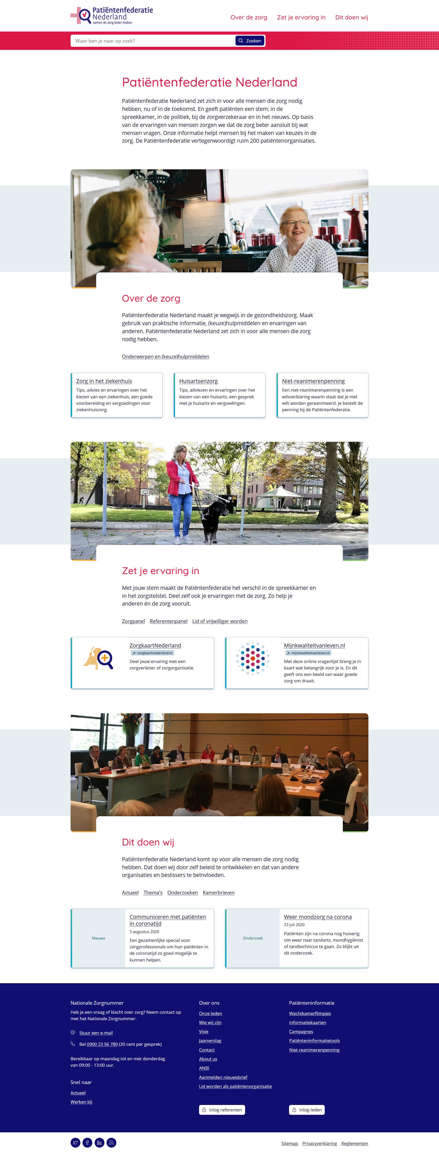 Screenshot 2020 08 07 Patiëntenfederatie Nederland